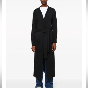 NEW Sandro Paris Black long cardigan sweater waisted-belt cardigan 1 small S